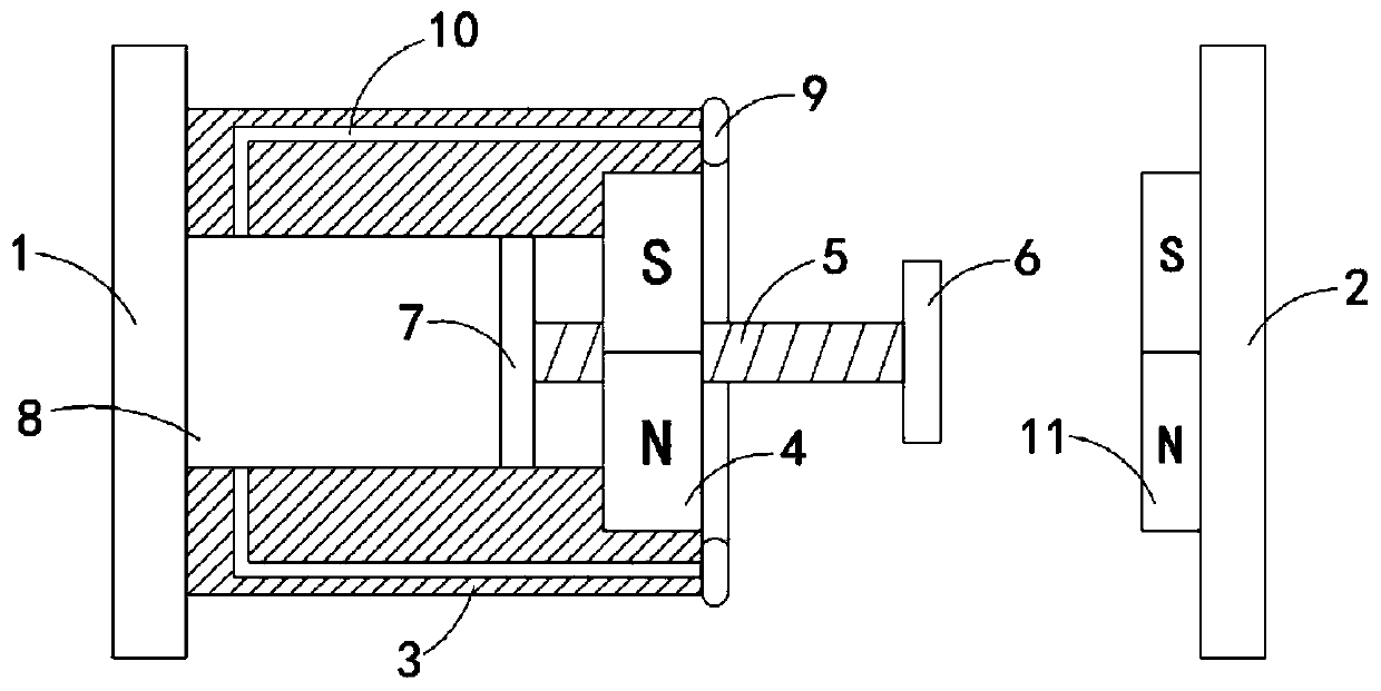 Buffer-type magnetic door stopper