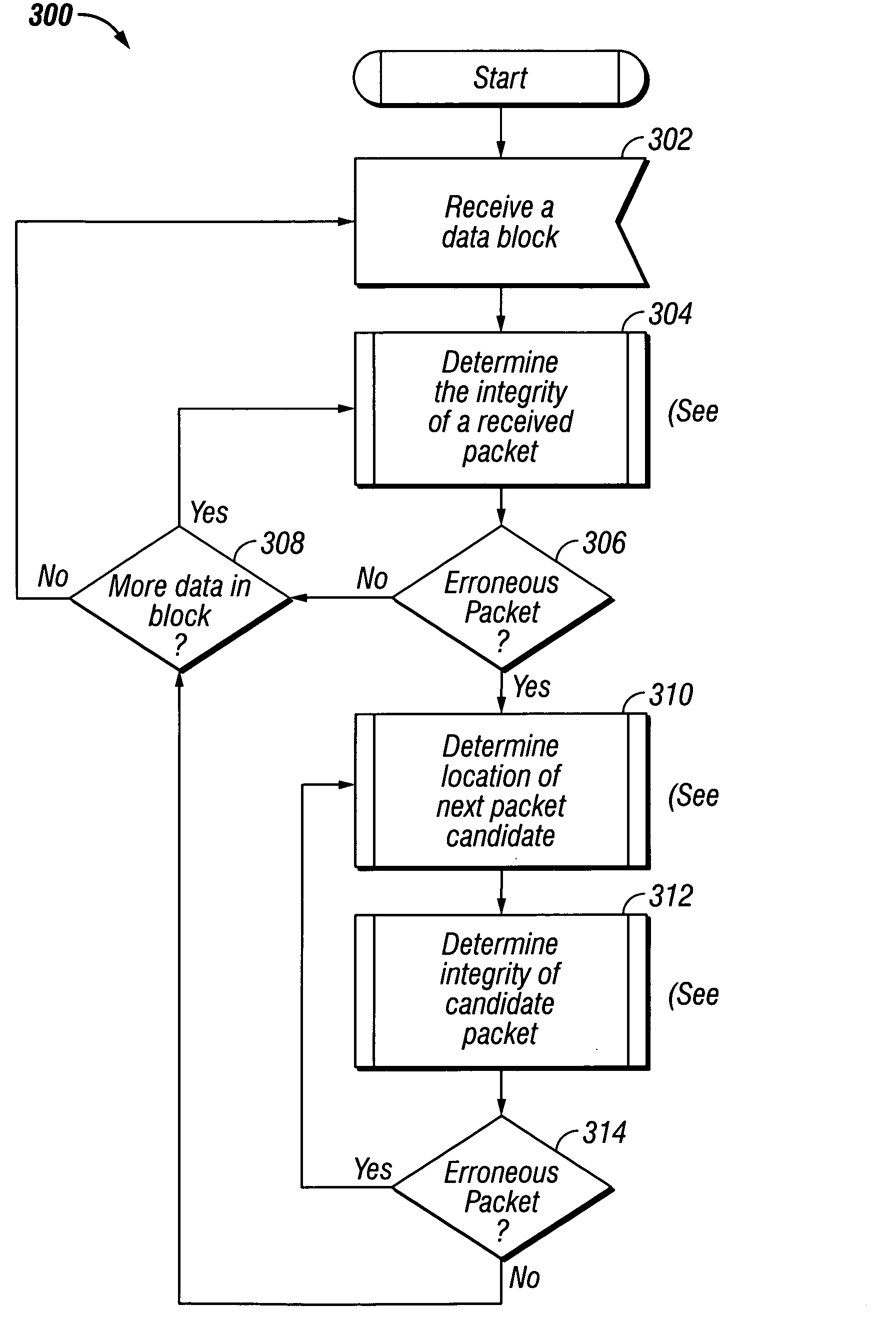 System and process for packet delineation