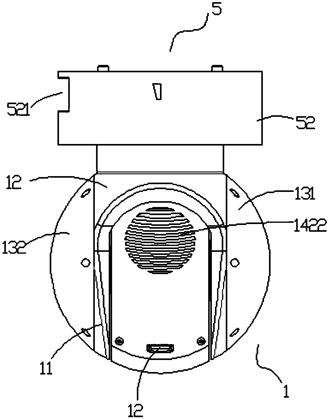 Deflection device applied to photoelectric pod