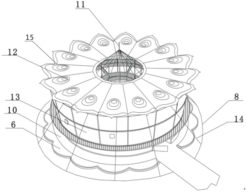 A ring-shaped three-dimensional ecological circulation pig raising system