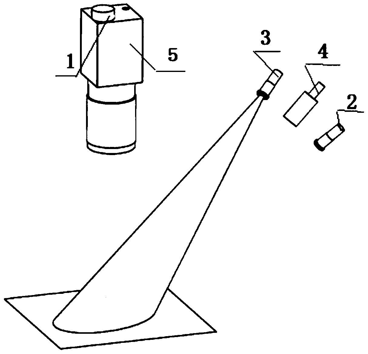 Welding stud position detection device and method based on silhouette technology