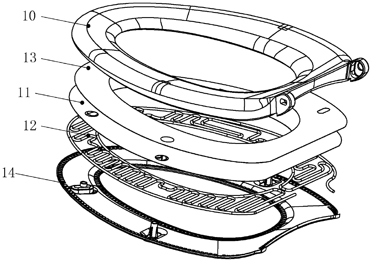 Heating closestool cover plate and preparation process thereof