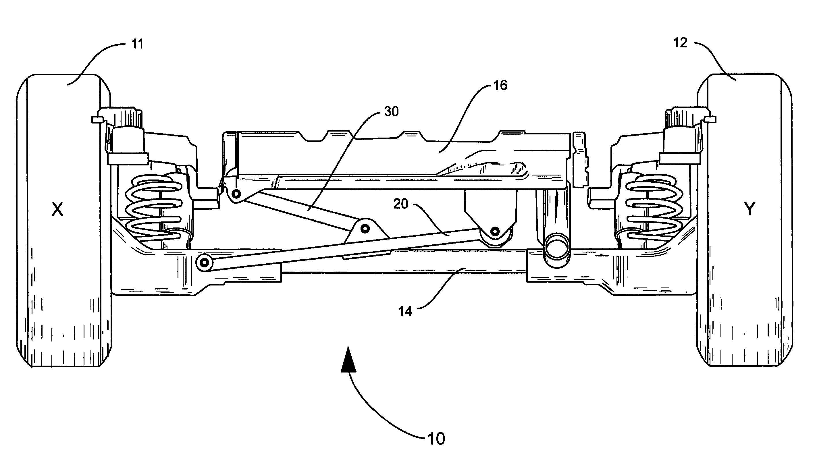 Lateral control mechanism for an axle beam suspension system