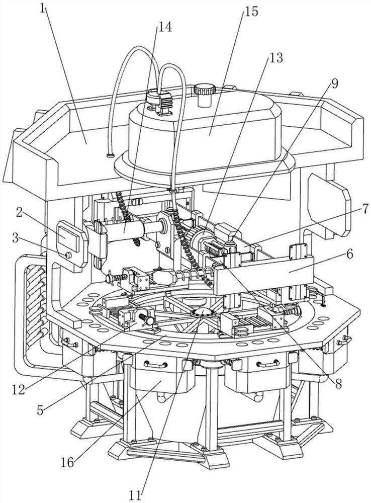 A rotating multi-station man-machine cooperation parts processing table