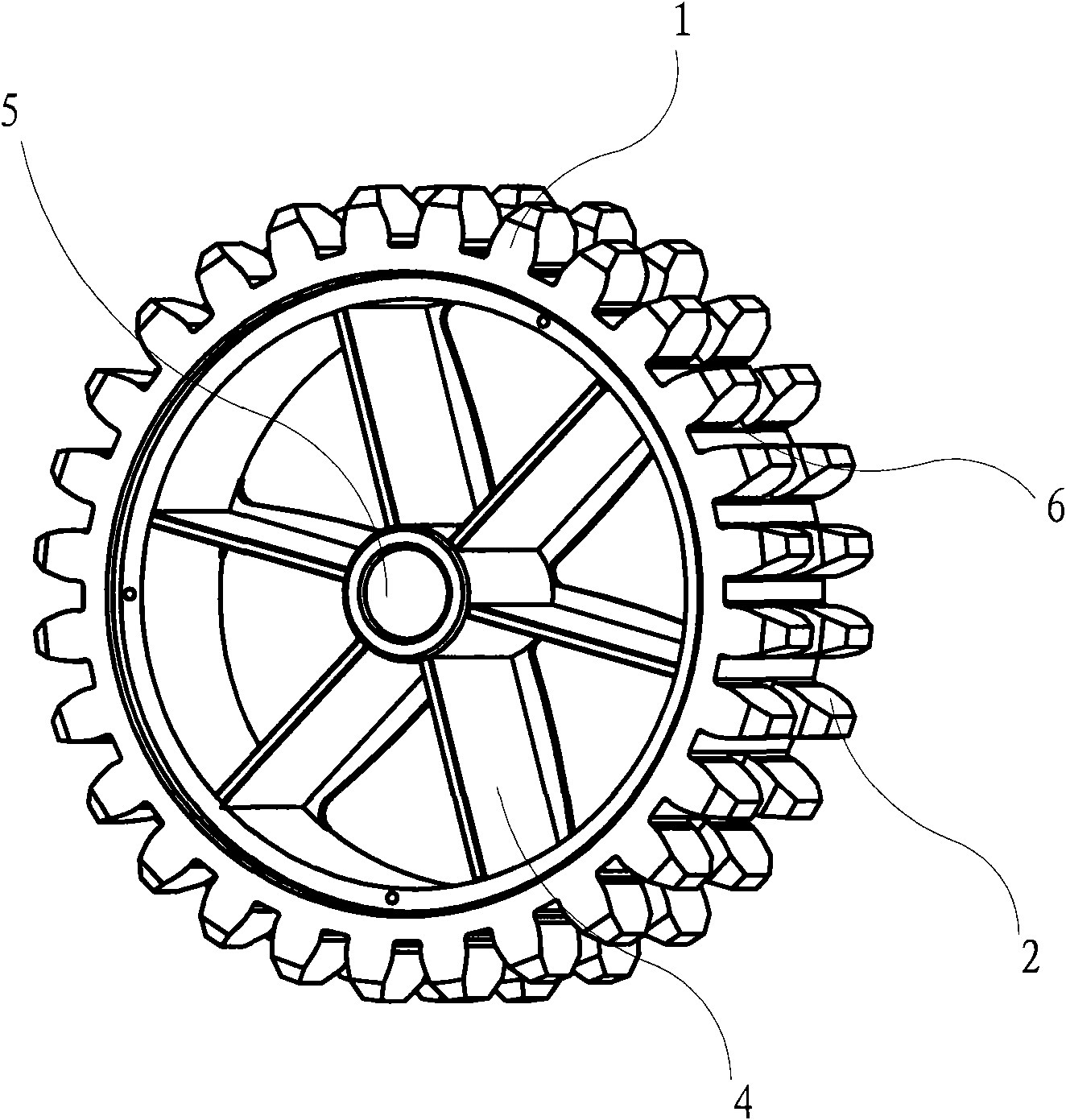 Disk knitter gear structure