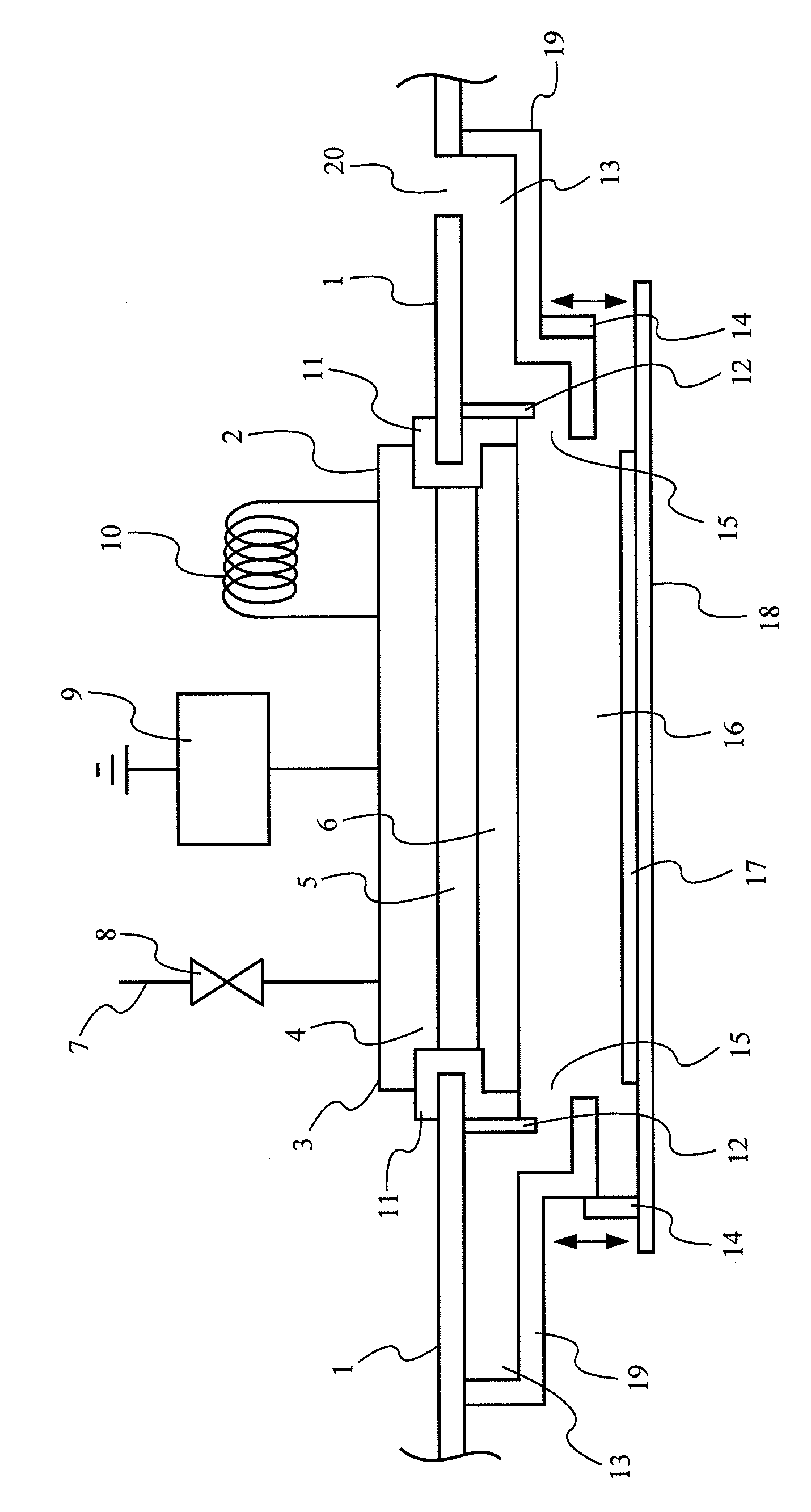 Electrode and arrangement with movable shield