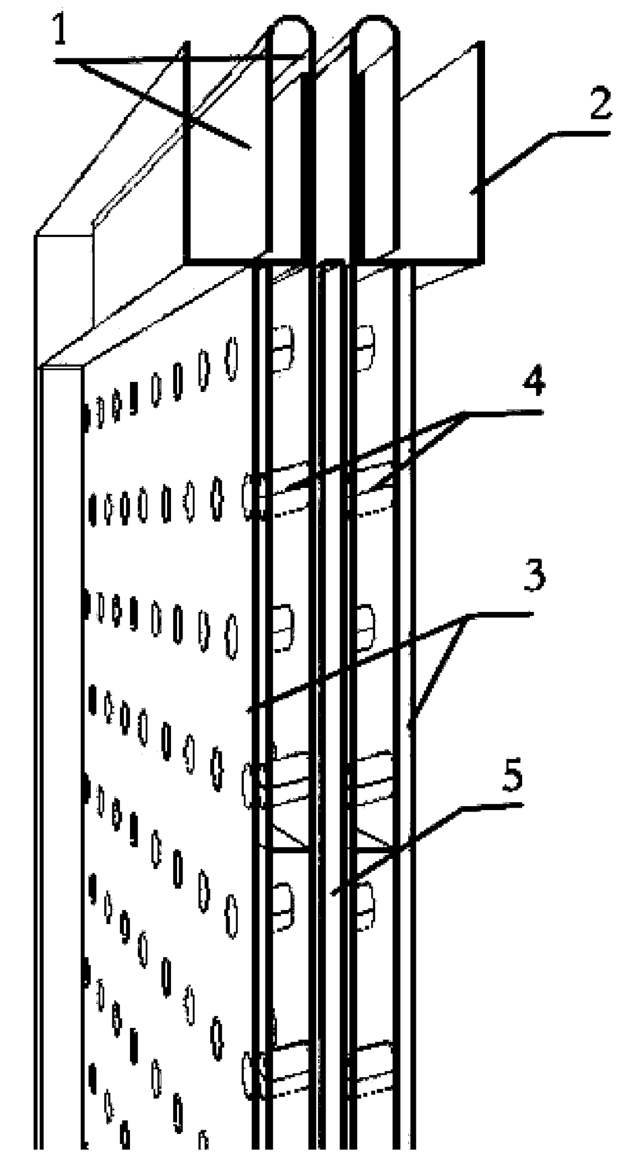 A trough-suction water supply system and a movable landscape wall based on it