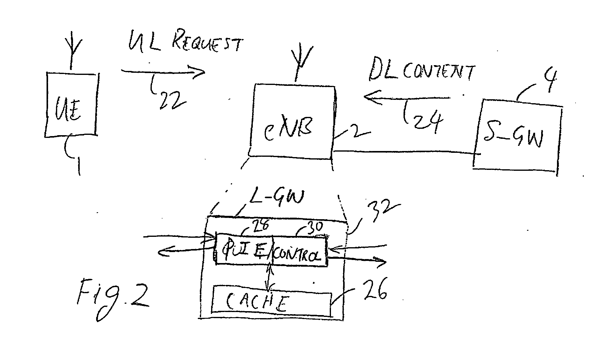 Local storage of content in a wireless network