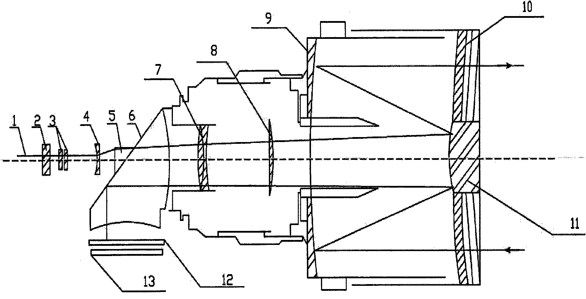 Integrated laser night vision device with single lens