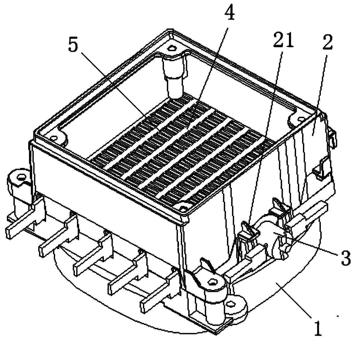 Installation structure for fixing component, heating body assembly and heating device