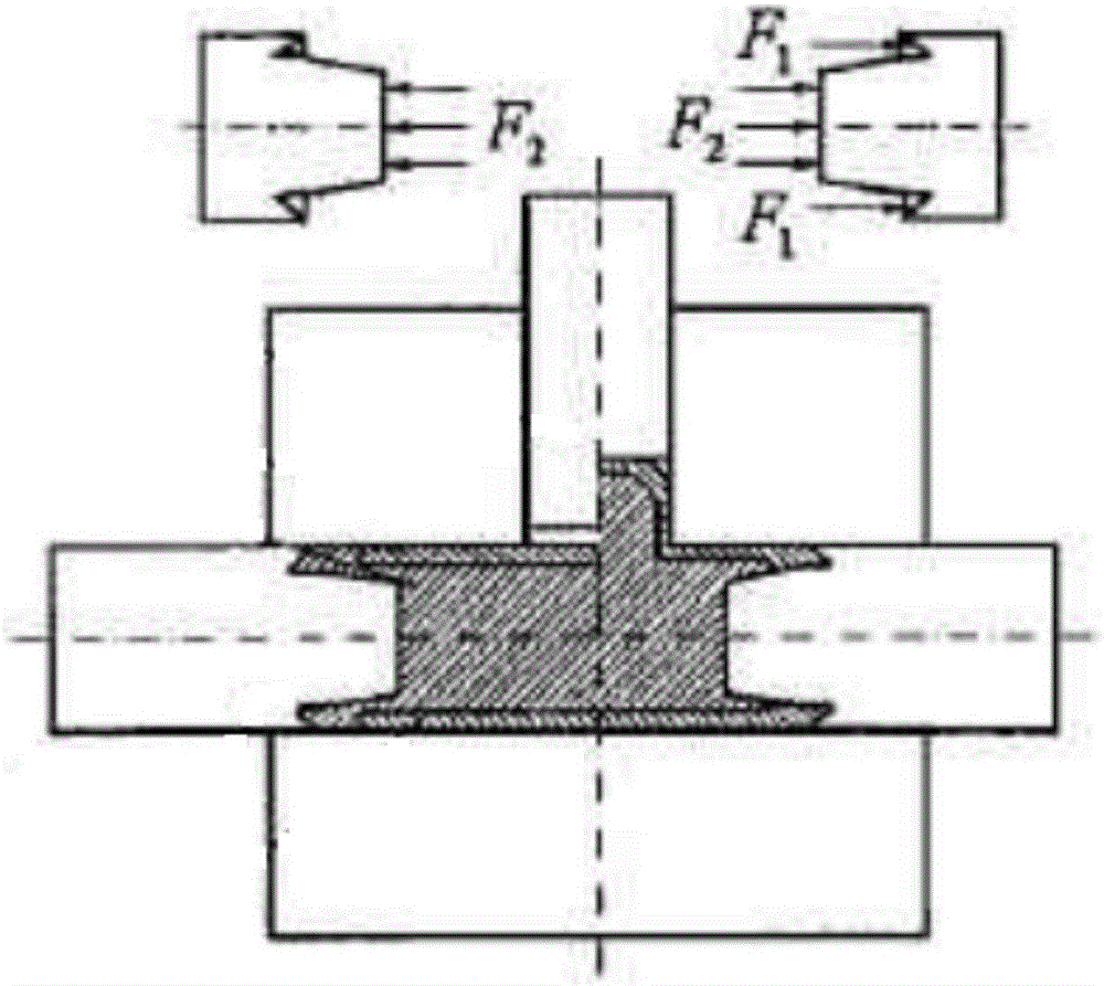 Rigid and plastic composite multiple-cylinder buckle type bulging forming equipment for large-caliber three-way pipe