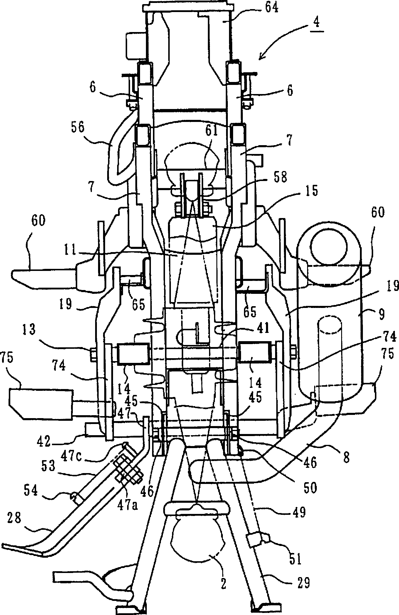 Frame structure of motor bicycle