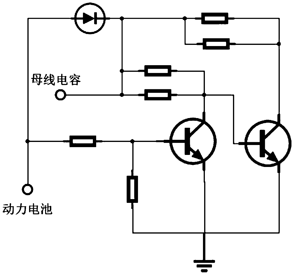 Motor controller busbar capacitor charge-discharge circuit