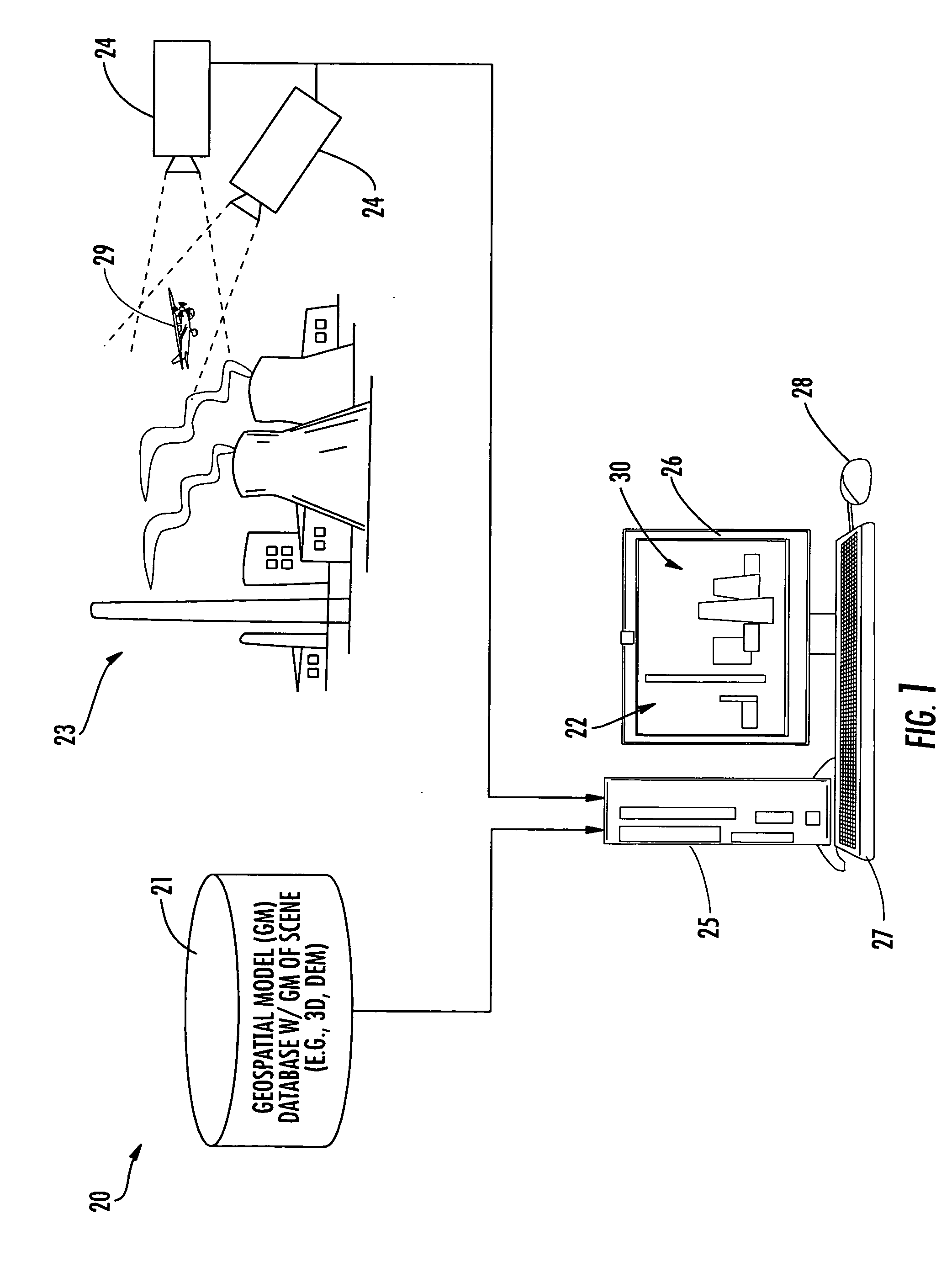 Video Surveillance System Providing Tracking of a Moving Object in a Geospatial Model and Related Methods