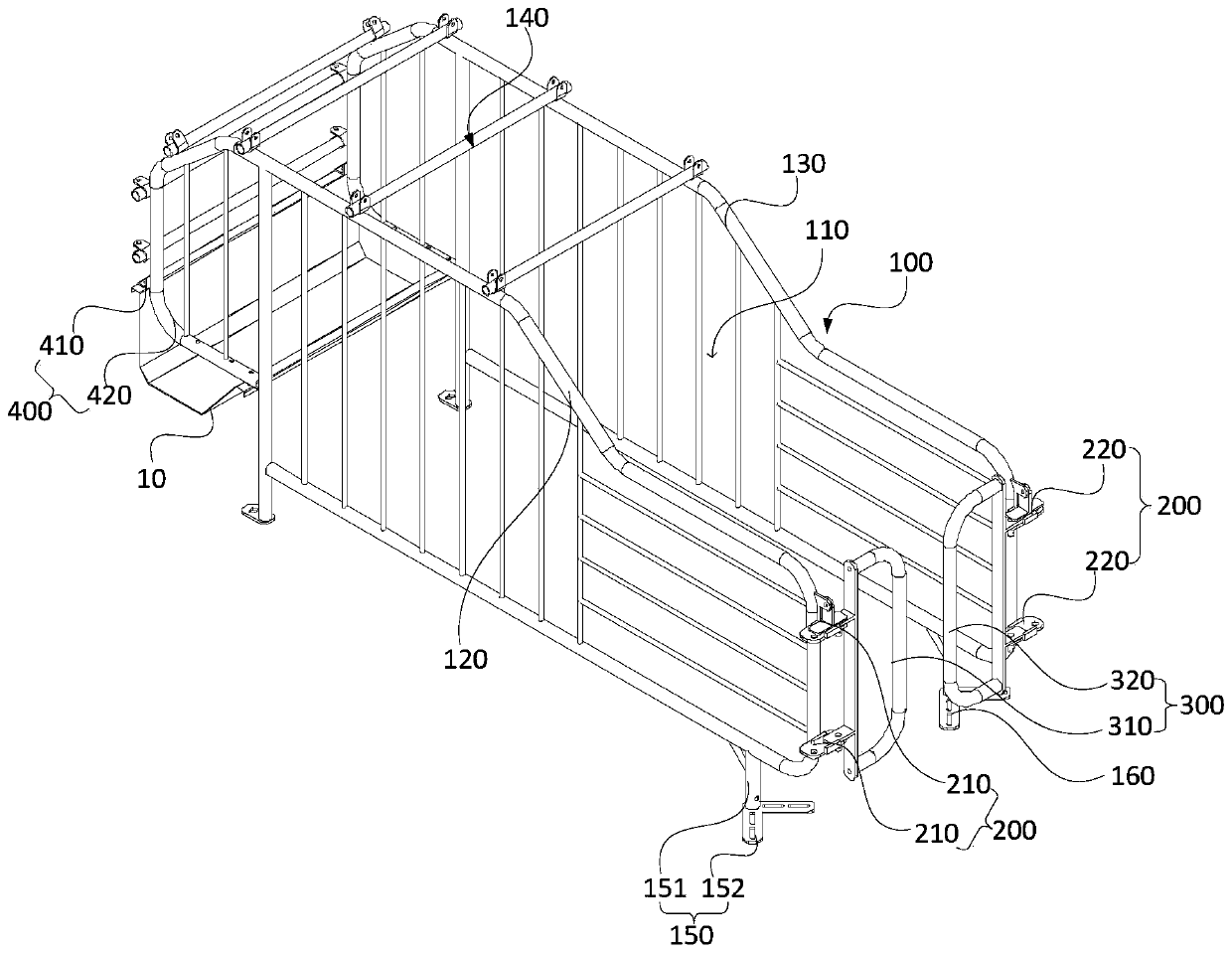 Feeding farm house and breeding positioning fence