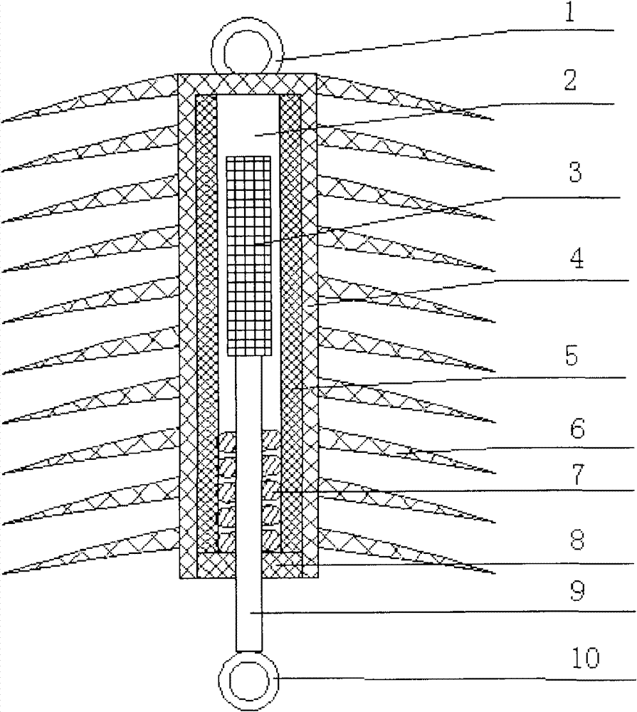 Device for preventing conductor from dancing and producing damage to iron tower