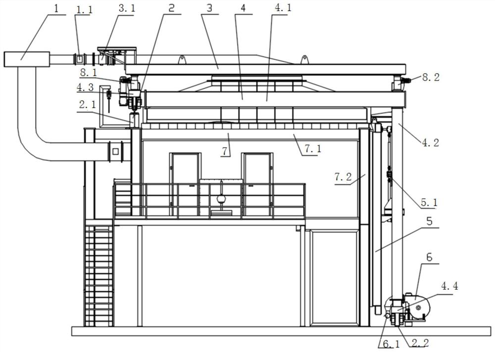 Movable tundish tipping table dust removal device and dust removal method using same