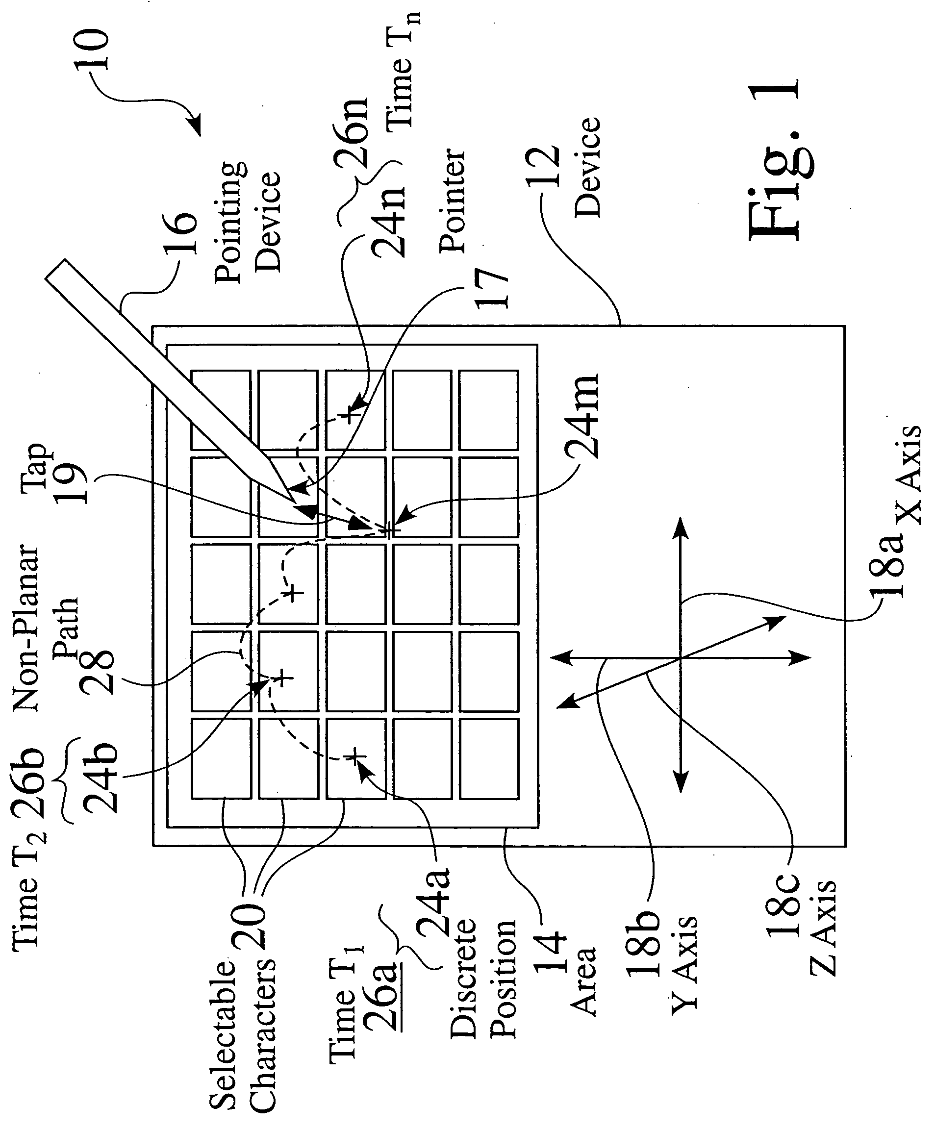 Selective input system based on tracking of motion parameters of an input device