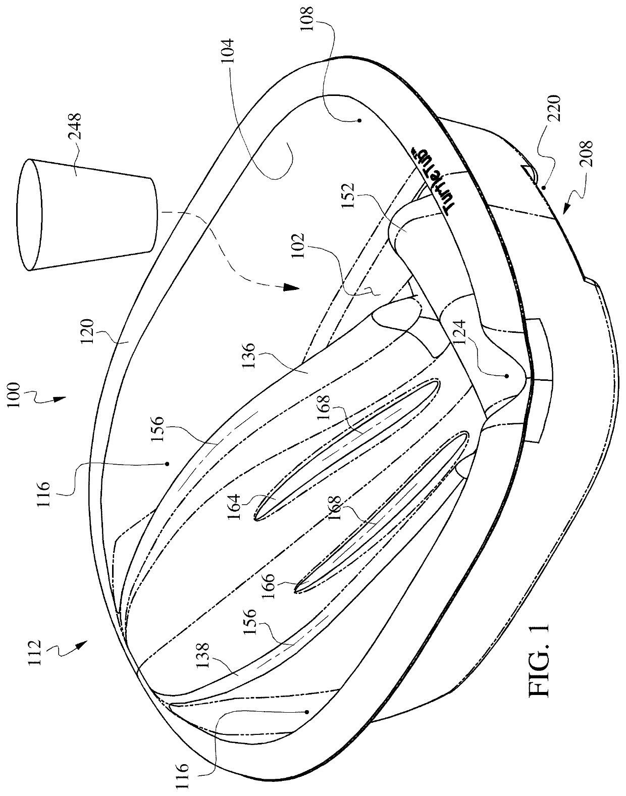 Neonatal bath tub with stabilizing backrest