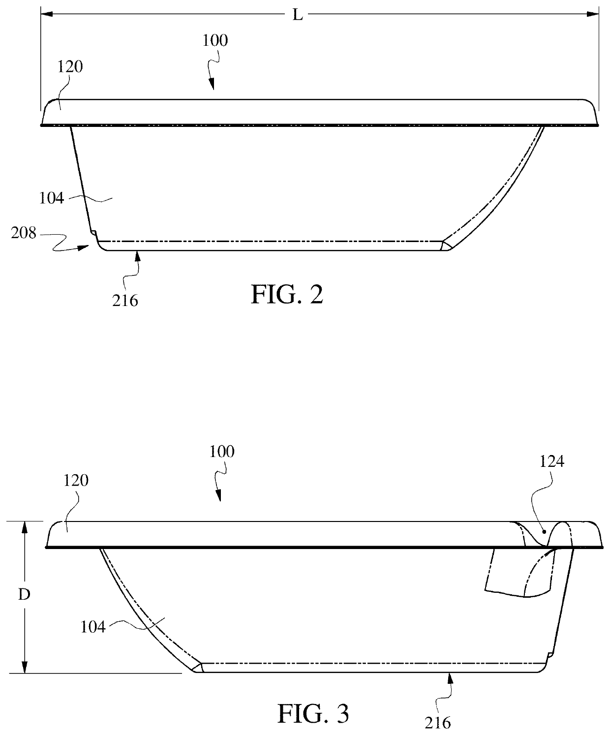 Neonatal bath tub with stabilizing backrest