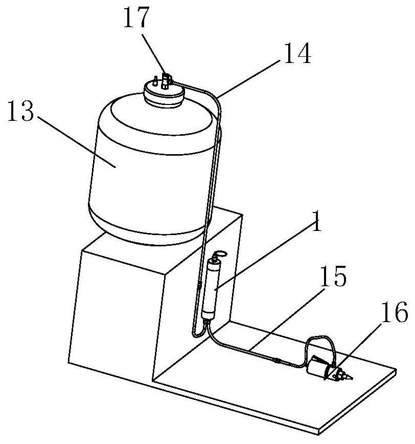 Latex bubble filtering device and latex supply system