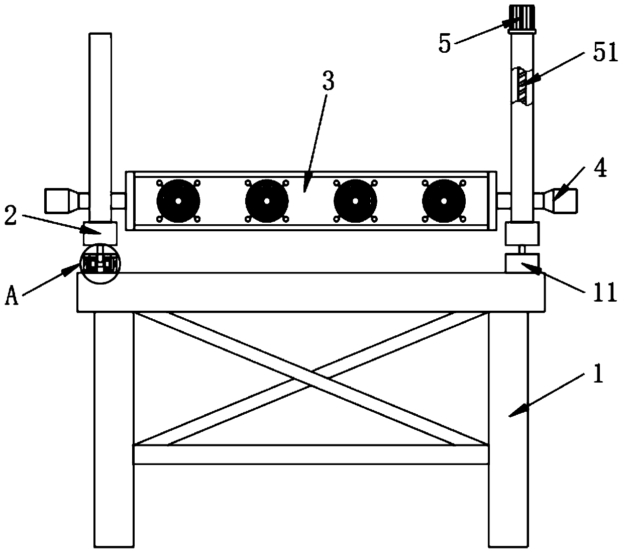 Device for eliminating dust on cut board edge and preventing sparks