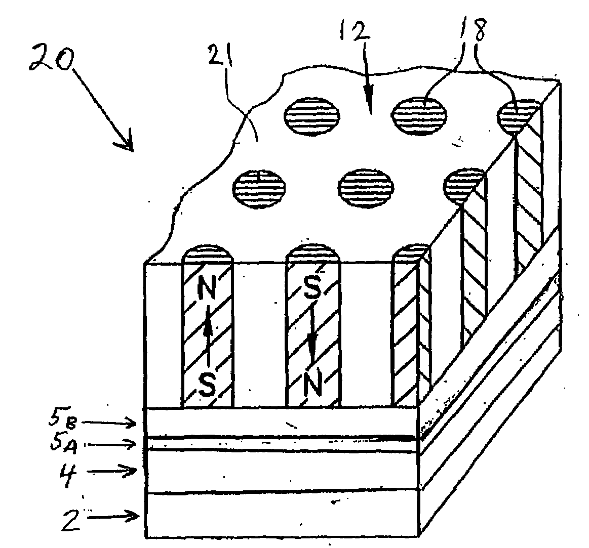 Process for fabricating patterned magnetic recording media