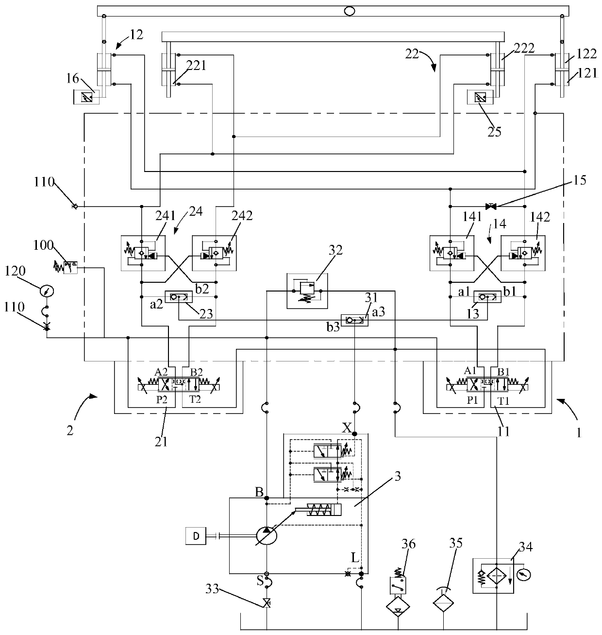 Hydraulic control system for water spraying propulsion device