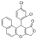 11-(2, 4-dichlorophenyl) 12H-benzo[f]-furan [3, 4-b] chromene-10(11H)-ketone and synthetic method thereof