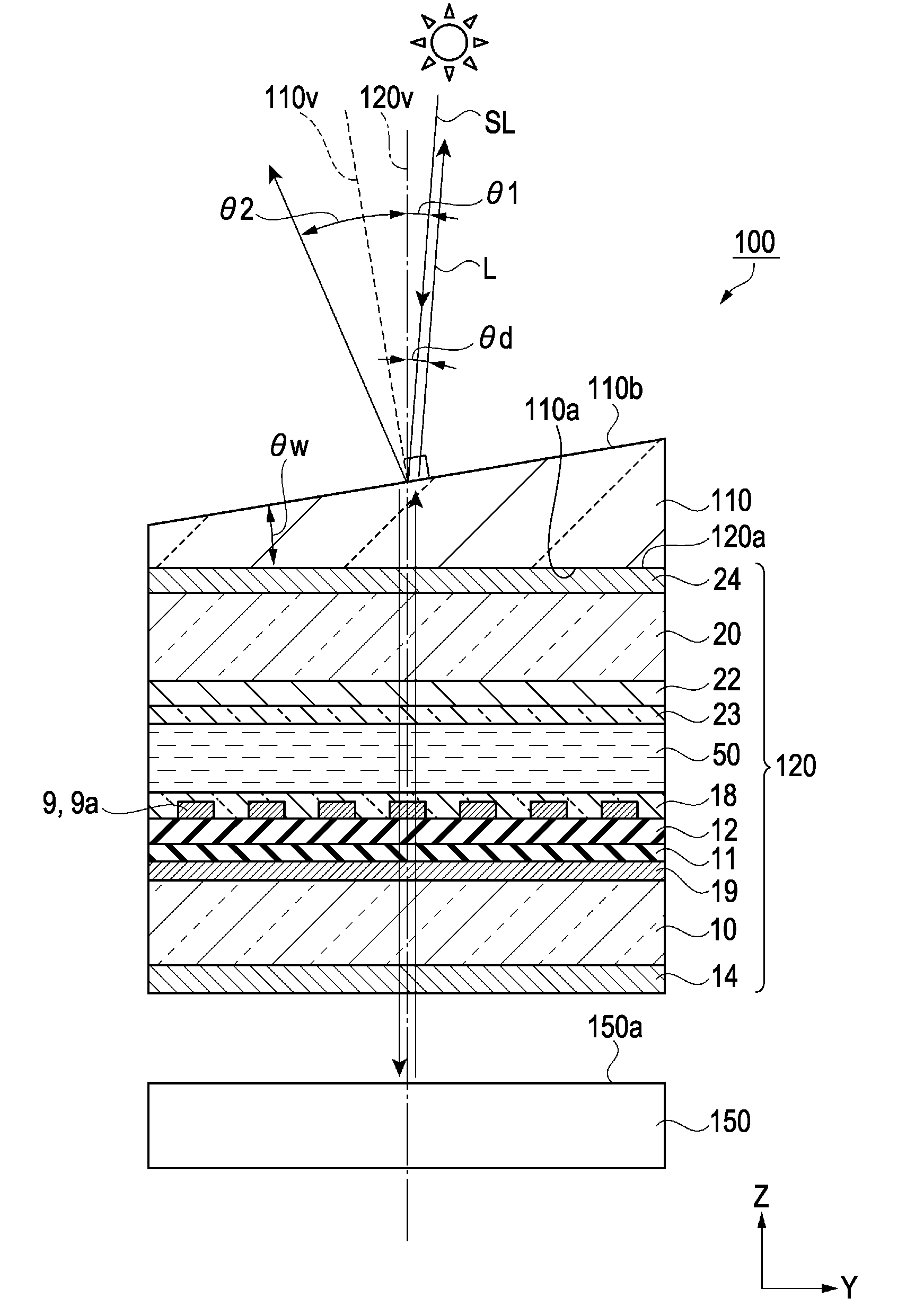 Display device, electronic apparatus, and projection imaging apparatus