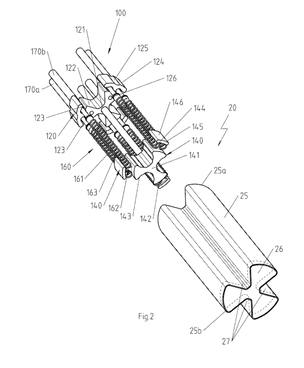 Internal structure for an electrical heating device with heating element freely coiled at least in sections and electrical heating device