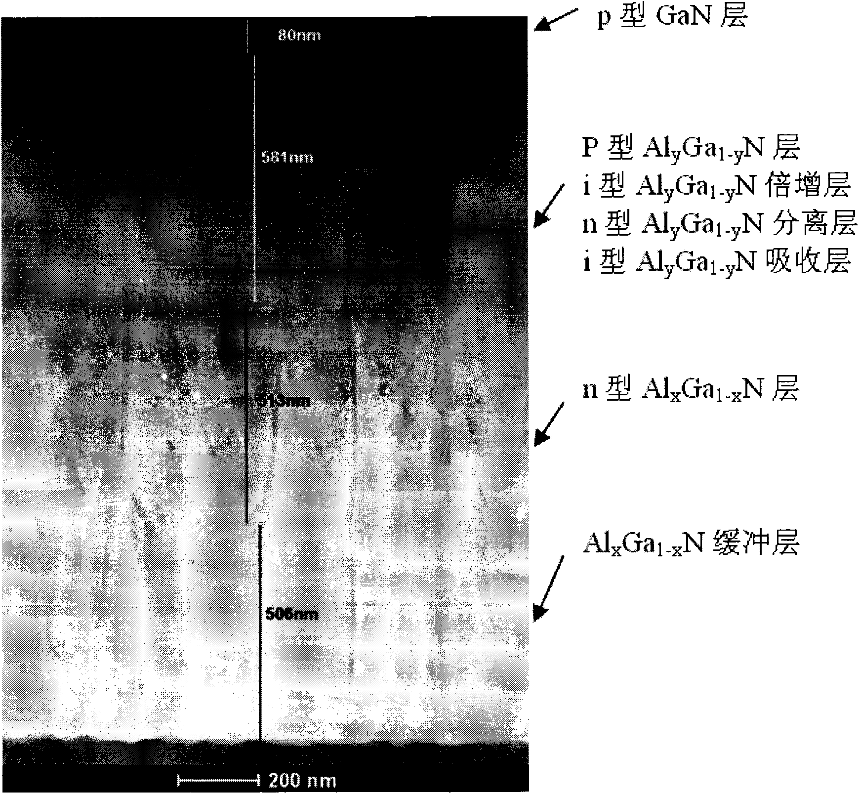High-gain AlGaN ultraviolet avalanche photodetector and preparation method thereof