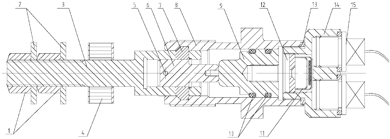 A low-impact high-load pyrotechnic unlocking bolt