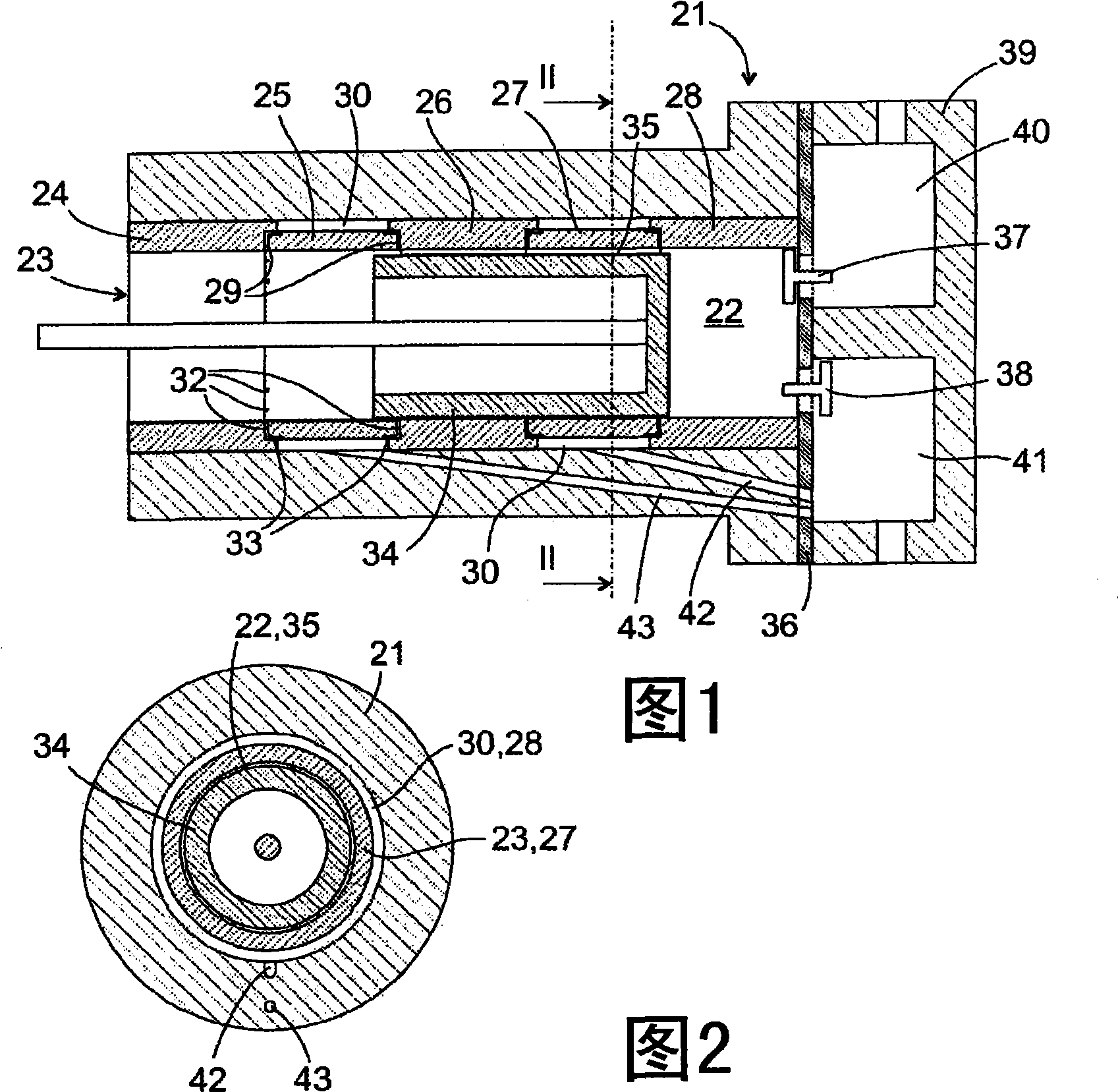 Gas thrust bearing and associated production method
