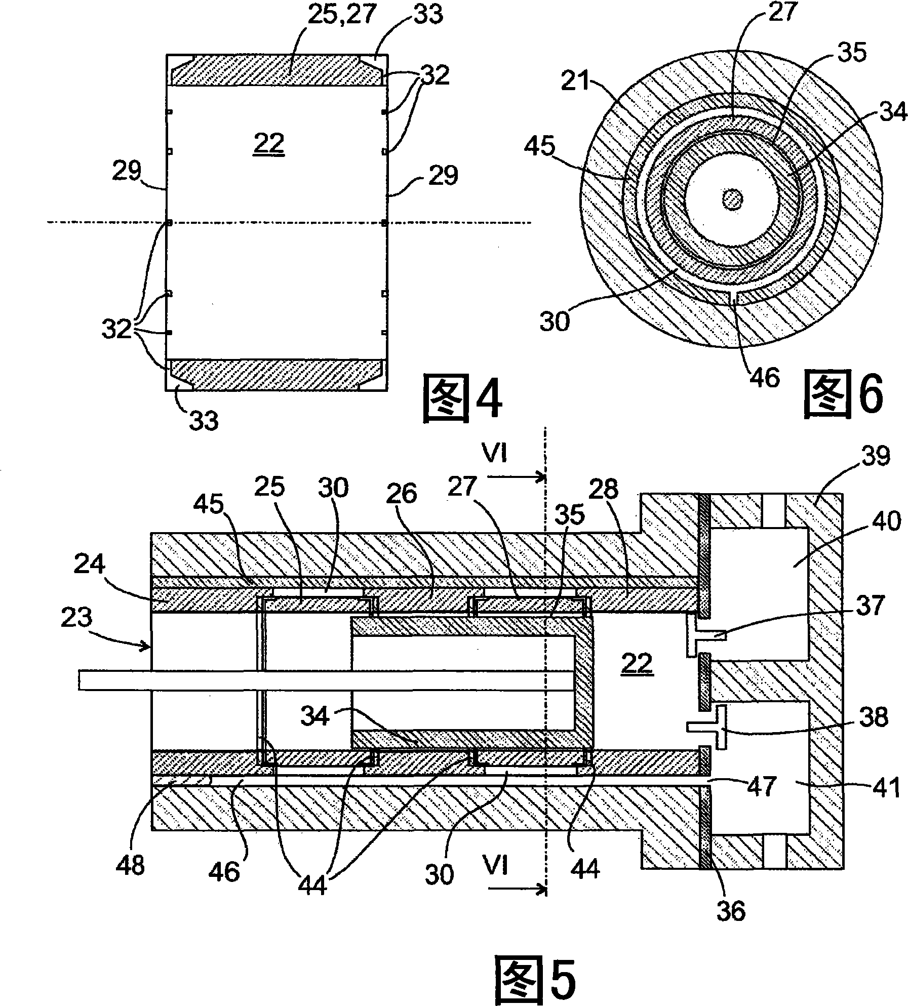 Gas thrust bearing and associated production method