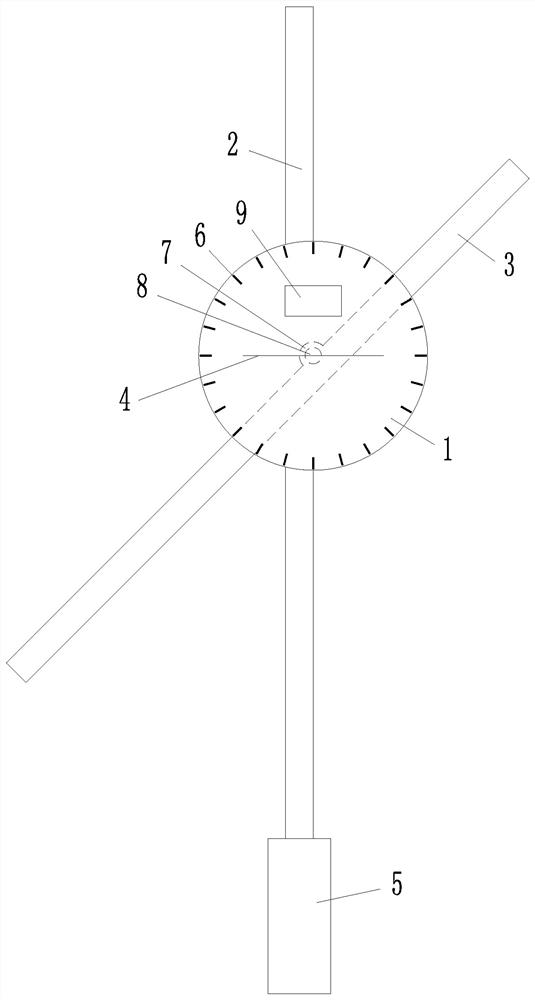 Special protractor for measuring degree of deviation of mandibular angle of torticollis of child from midline of human body