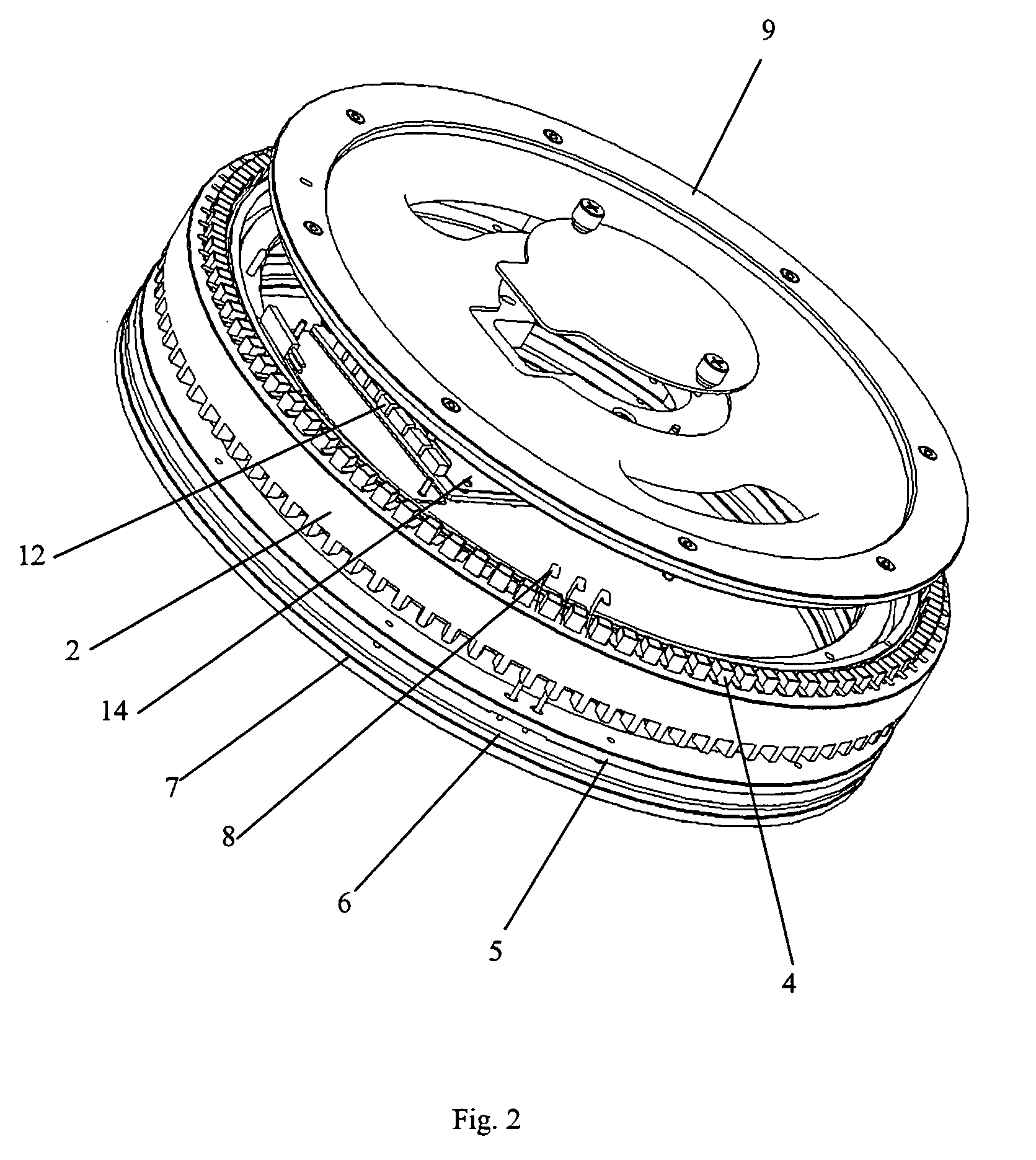 Solid-solid direct-heating reaction disc arrangement