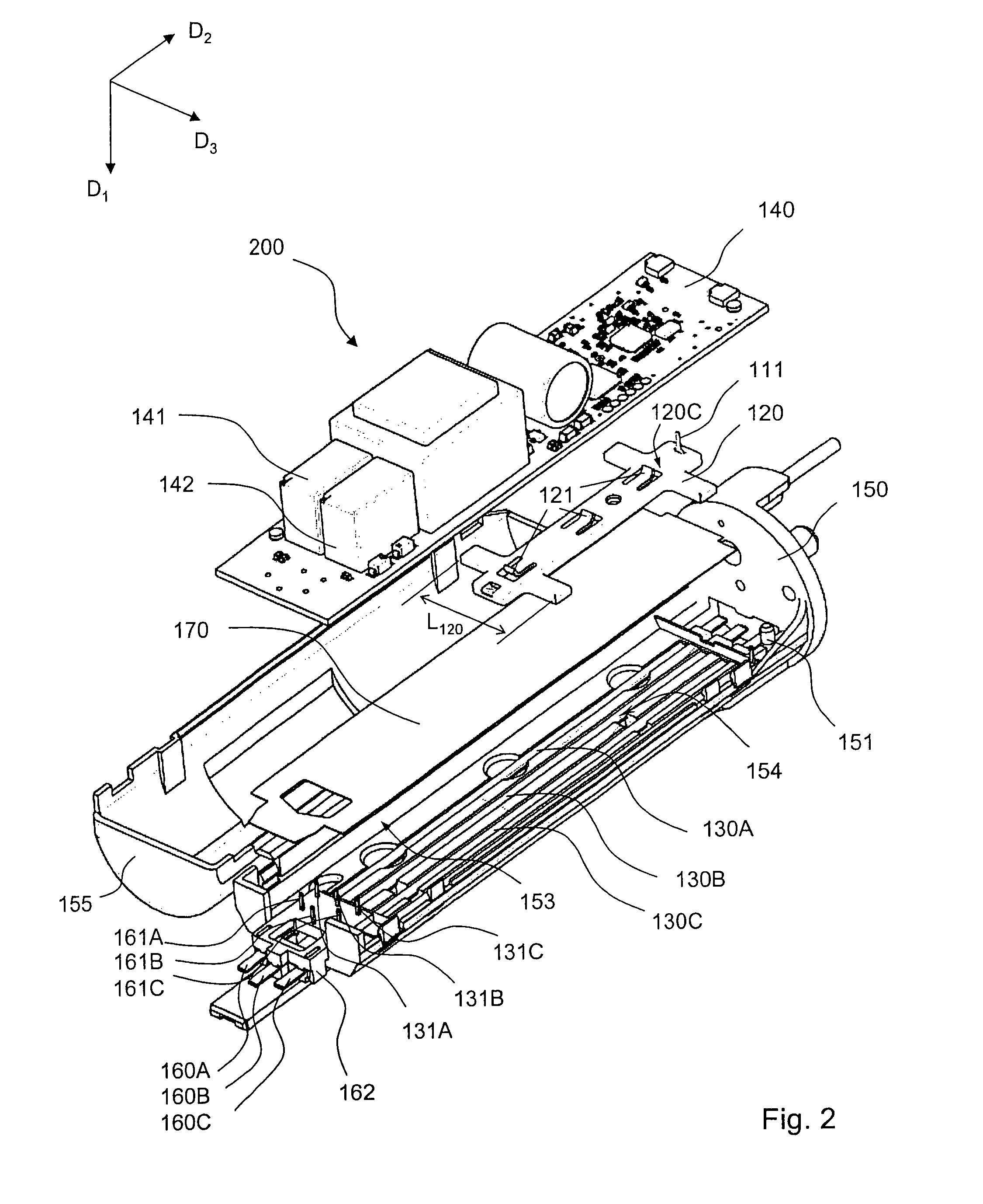 Radio control device, electrical actuator and home automation installation including such a device