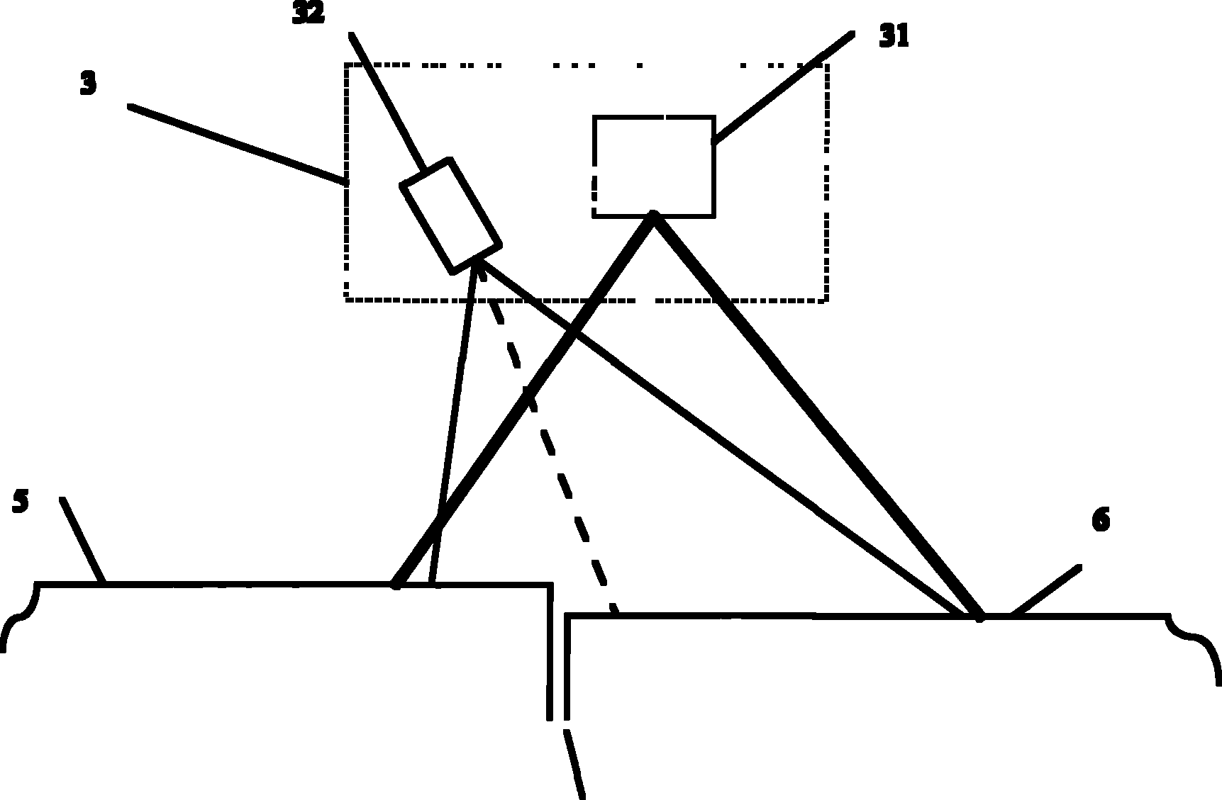 Cement concrete road surface dislocation detection device and method based on structured light vision