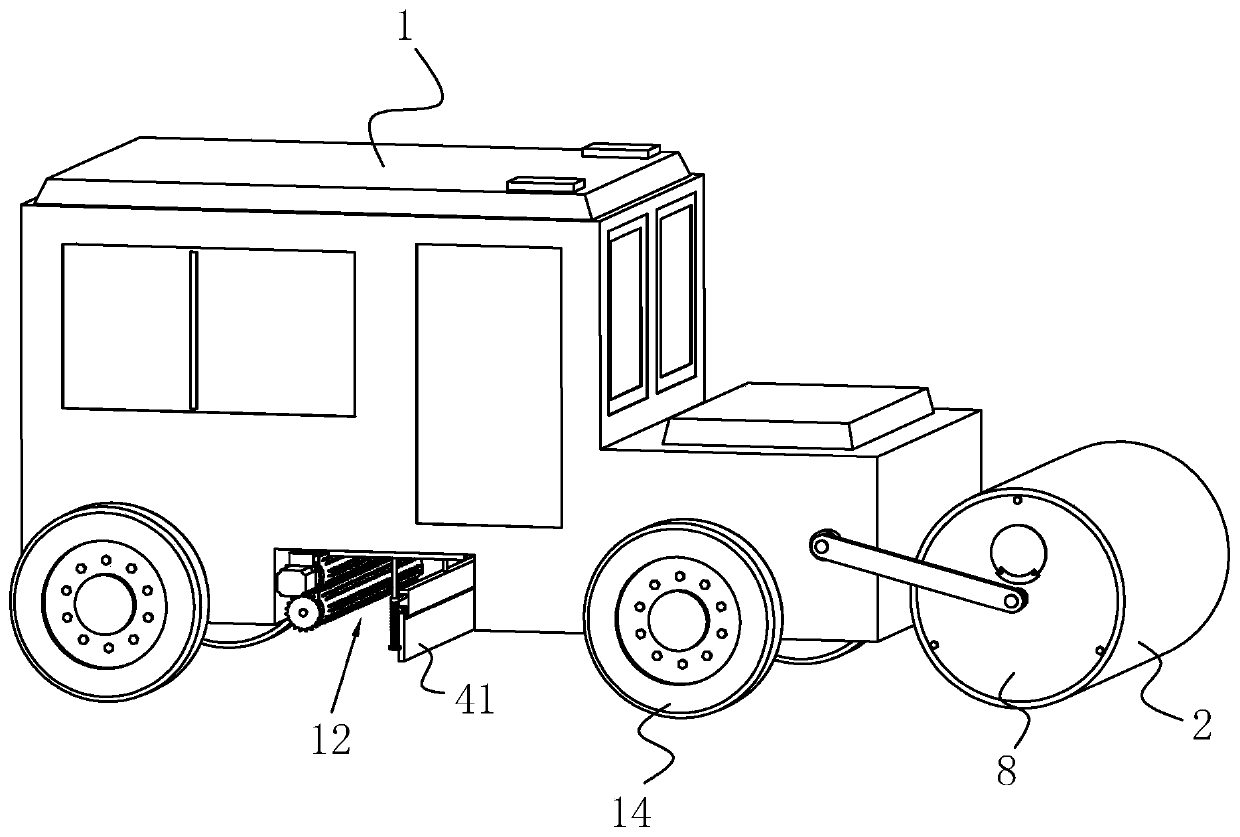 Highway asphalt pavement repairing construction device and construction method thereof