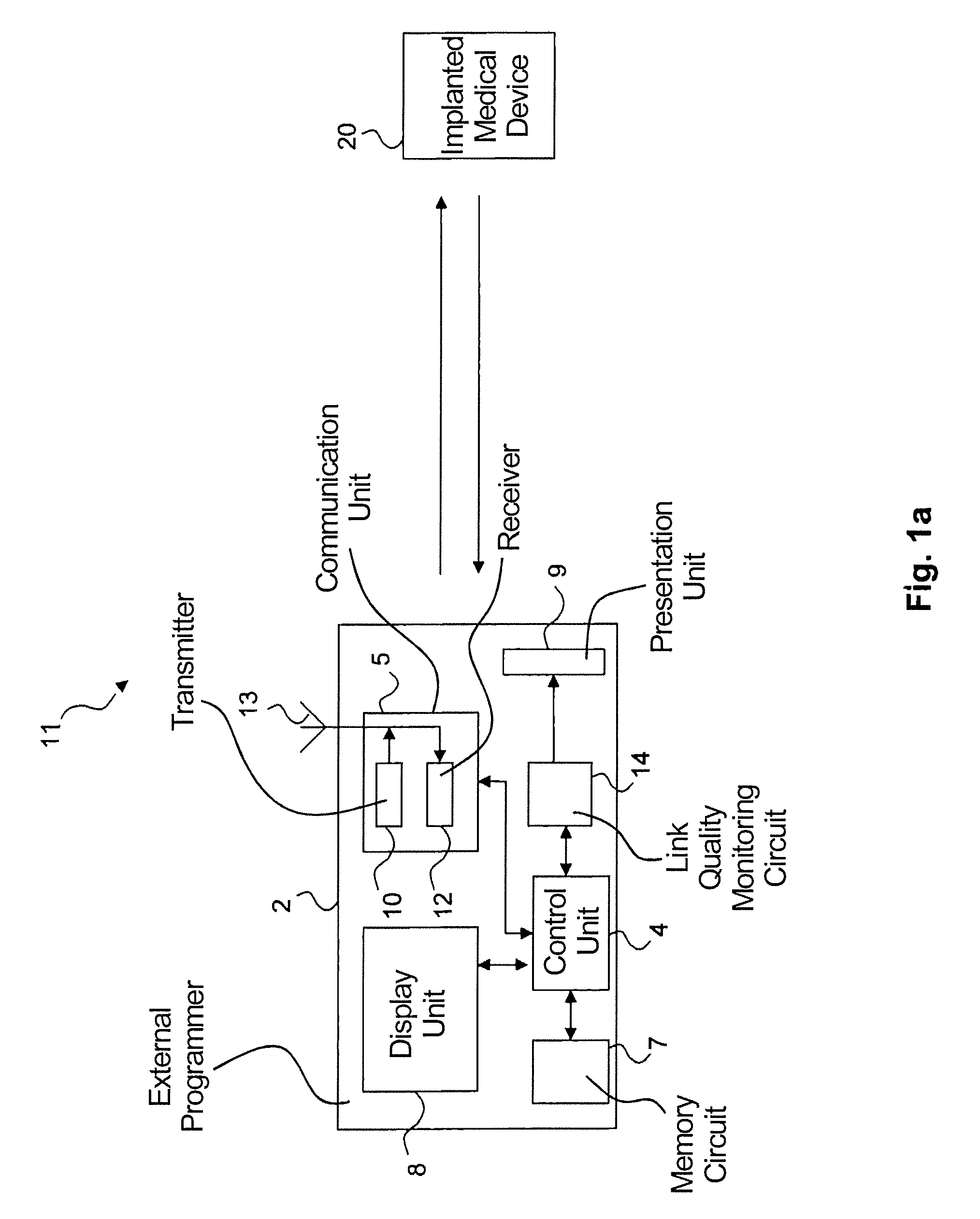 Method and medical system for determining a link quality of a communication link in such a medical system