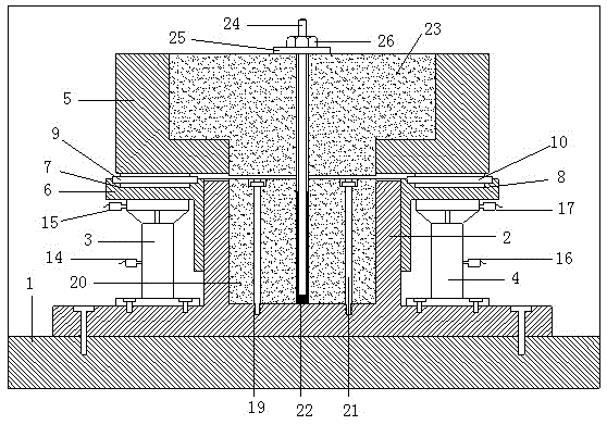 Indoor stretching-shearing testing device for anchor rod