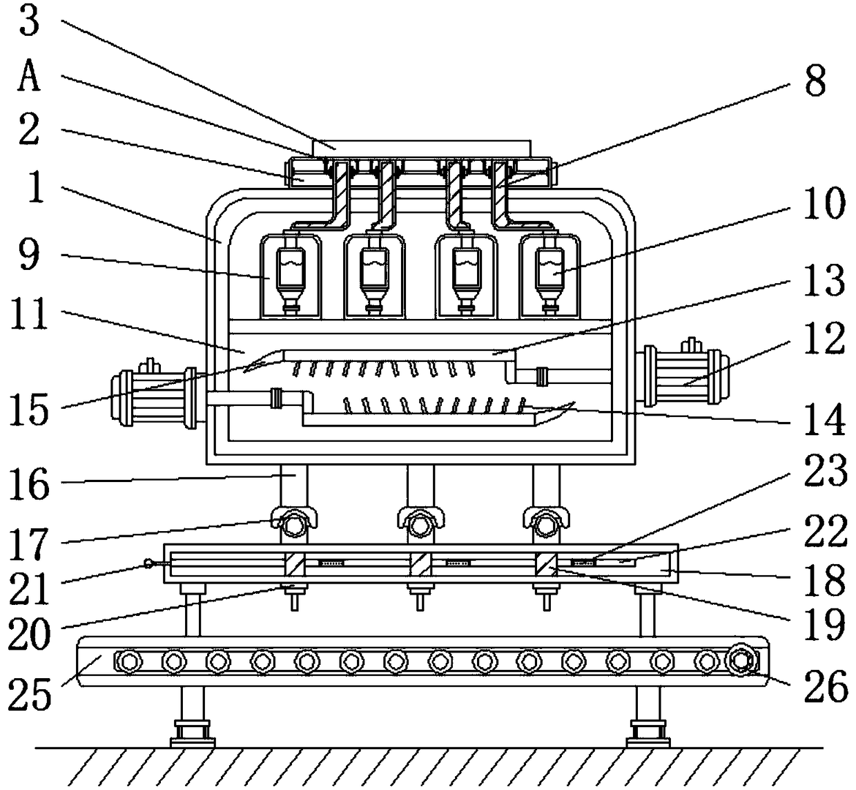 Efficient and high-precision raw material mixing conveying device for plastic production