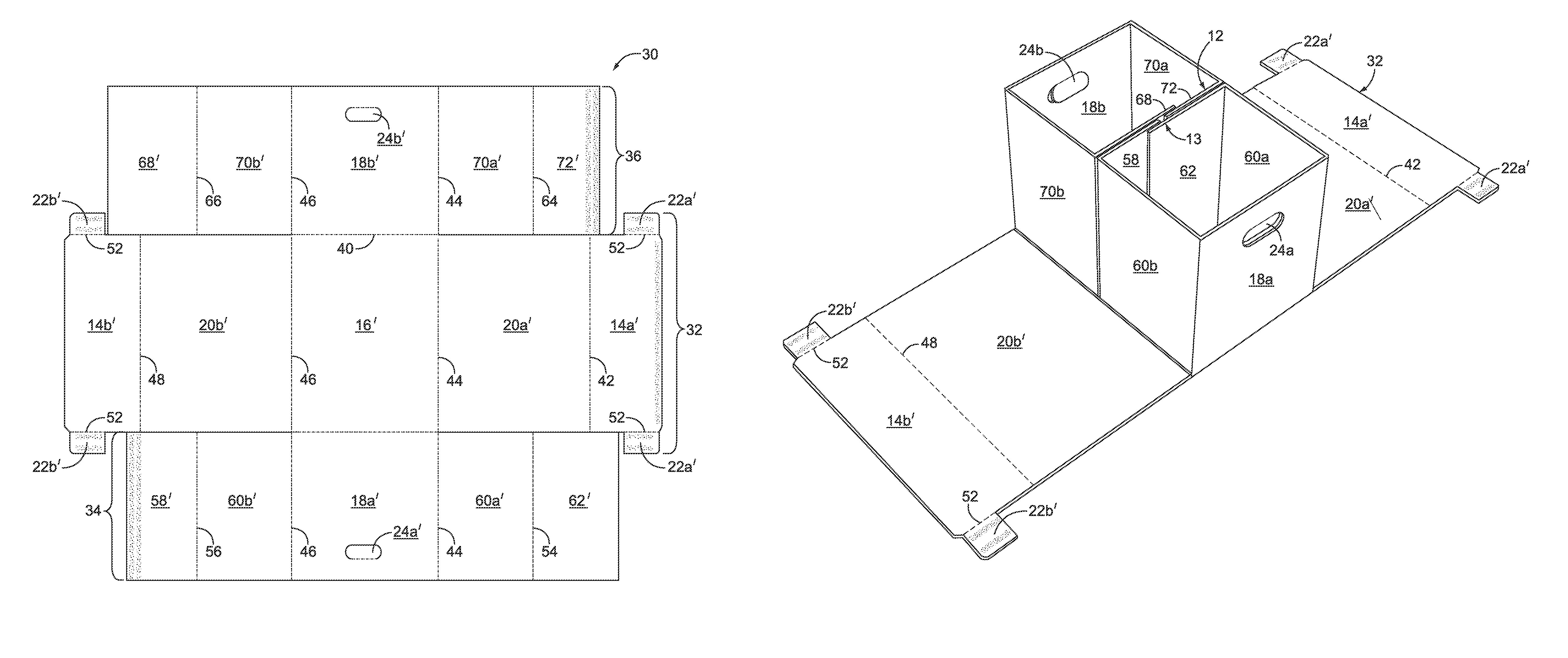 Interleaved spine container