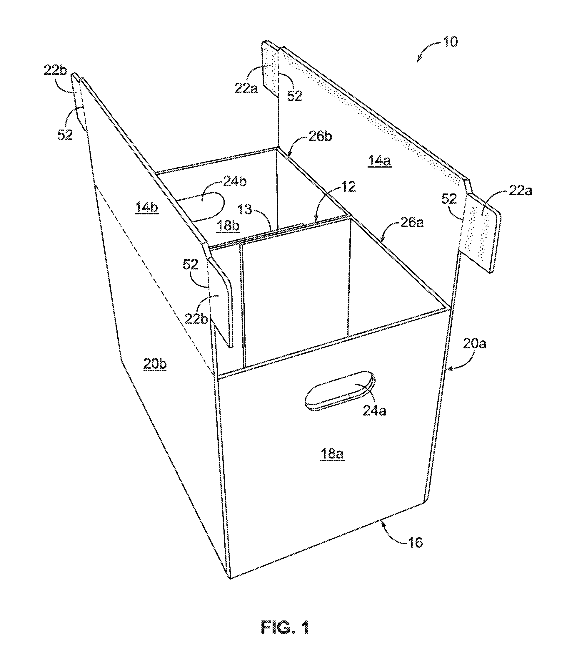 Interleaved spine container