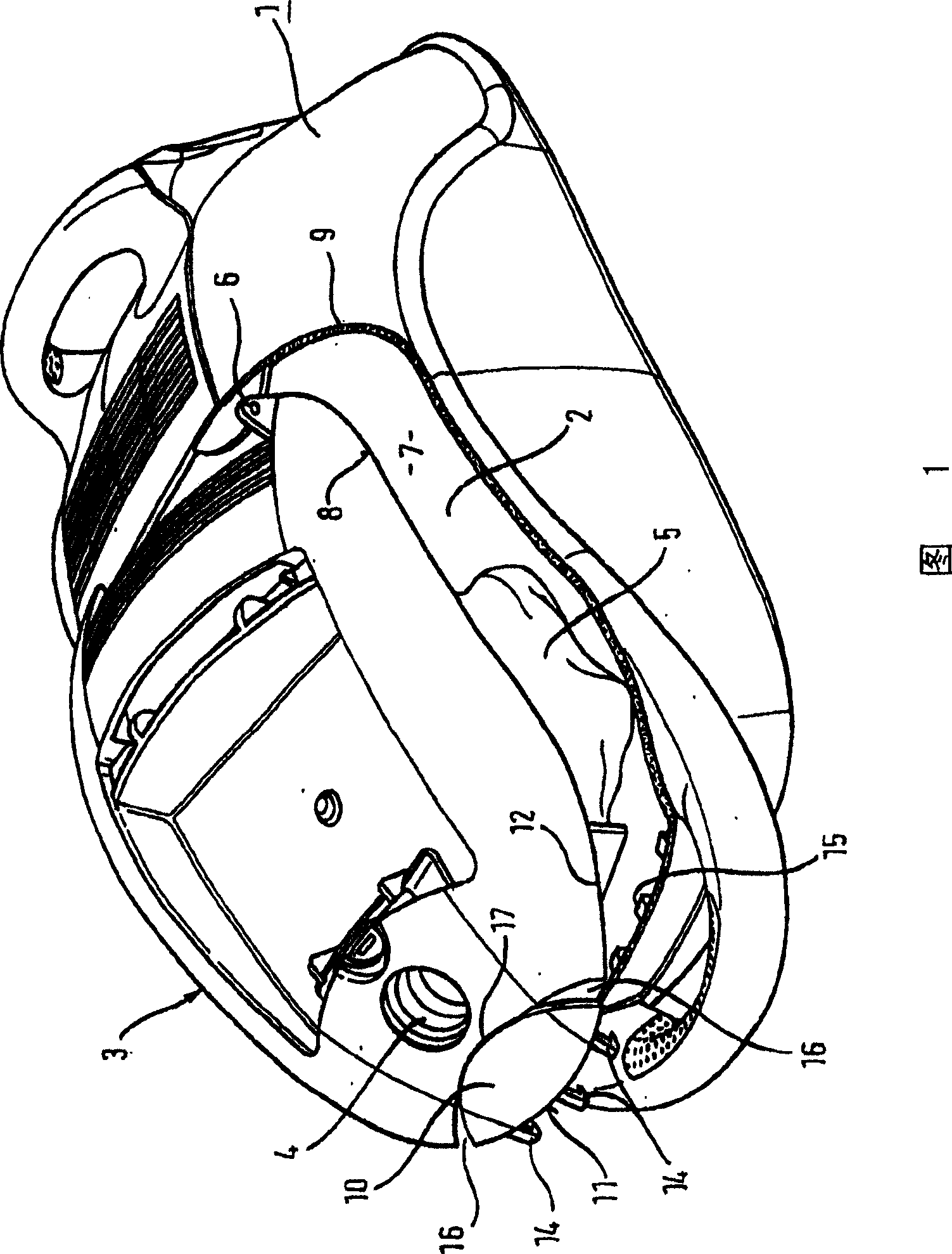 Vacuum cleaner comprising an actuating element for the cover