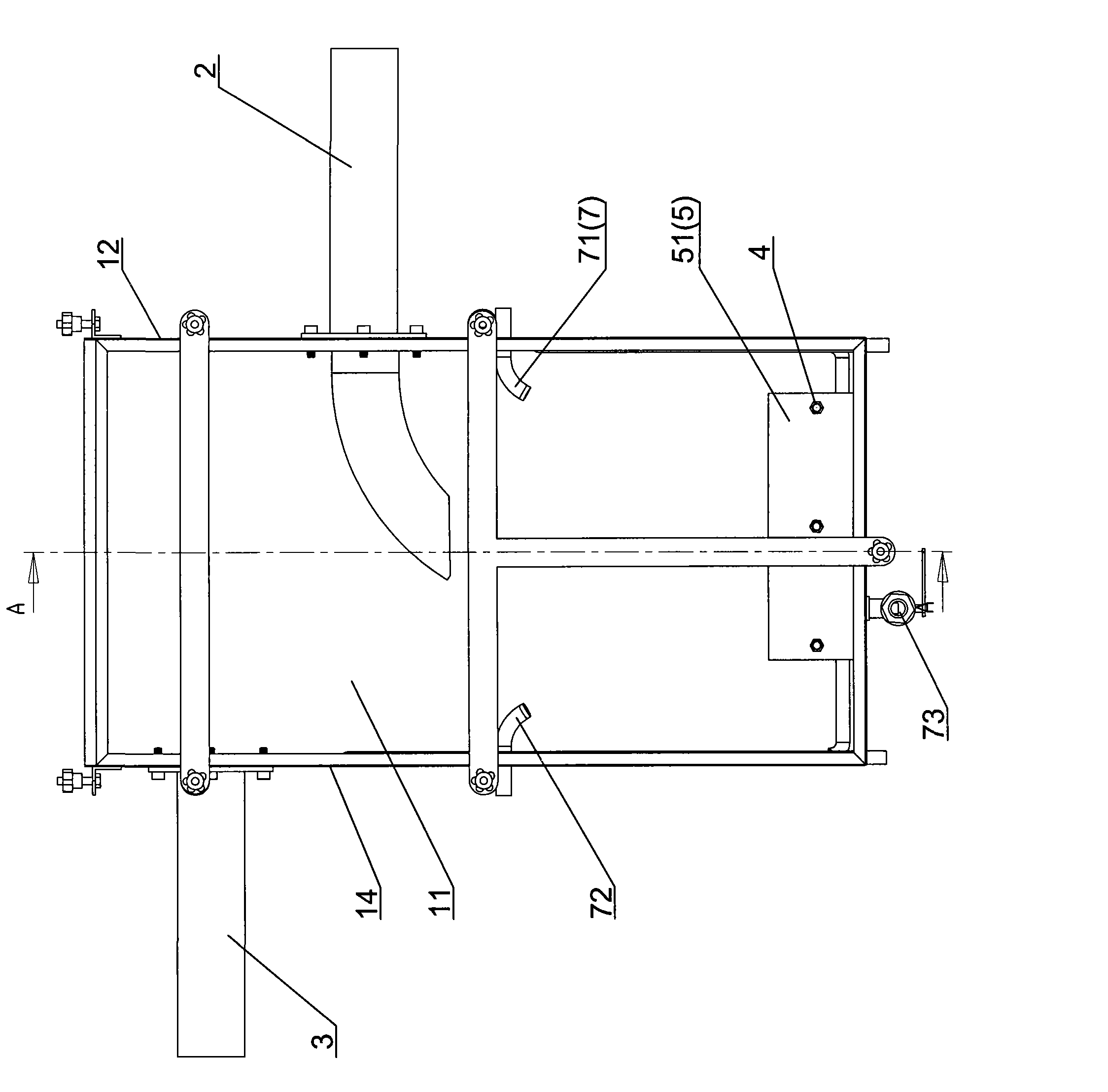 Test device for simulating influence of automobile exhaust on pavement materials