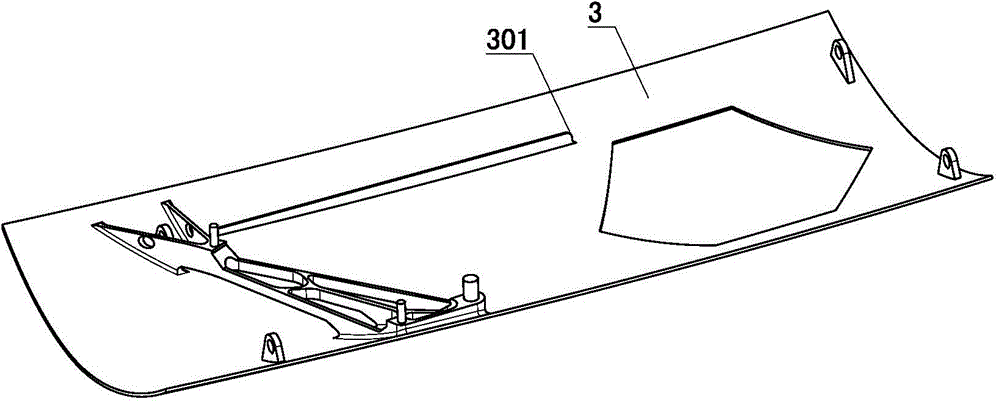 Low-RCS embedded cabin door mechanism