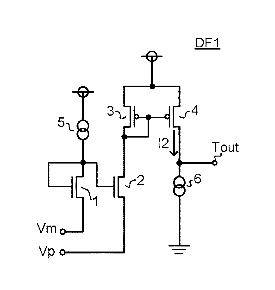 Differential circuit including a current mirror