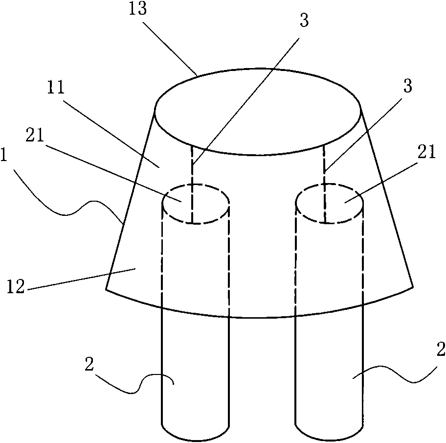 Divided skirt structure